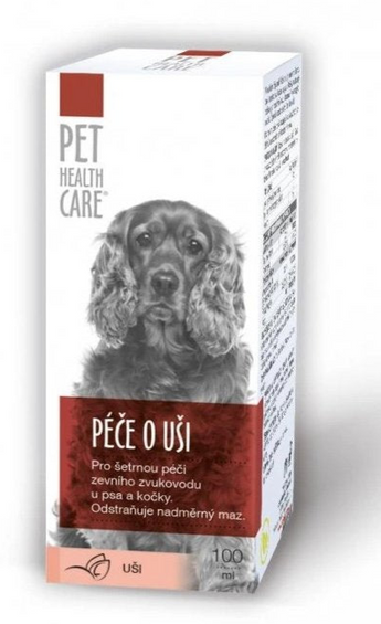 Péče o uši pro psy a kočky 100ml PHC - Péče o uši, pomáhá udržovat zdraví uší u psů a koček a zabraňuje infekcím.