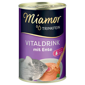Miamor Vital Drink Kachna 135 ml – Vital drink pro kočky s kachním masem, podpora zdraví a hydratace, balení 135ml.