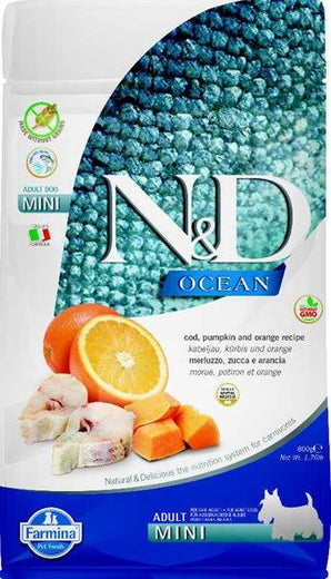 N&D OCEAN DOG Adult Mini Cod, Pumpkin & Orange 800g