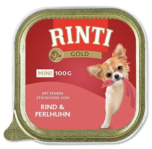 Rinti Dog Gold Mini vanička hovězí+perlička 100g - Mini vanička s hovězím a perličkou pro malé psy.