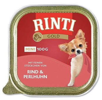 Rinti Dog Gold Mini vanička hovězí+perlička 100g - Mini vanička s hovězím a perličkou pro malé psy.