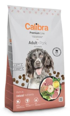 Calibra Dog Premium Line Adult Pork 3 kg, krmivo s vepřovým masem pro dospělé psy středních plemen.