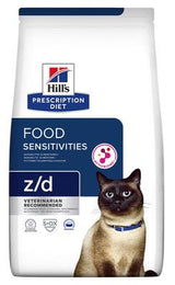 Hill's Prescription Diet Z/D Food Sensitivity 1,5kg – Krmivo pro kočky s potravinovými alergiemi, balení 1,5kg.