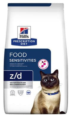 Hill's Prescription Diet Z/D Food Sensitivity 3kg – Krmivo pro kočky s potravinovými alergiemi, balení 3kg.