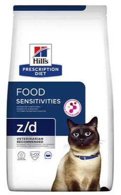 Hill's Prescription Diet Z/D Food Sensitivity 6kg – Krmivo pro kočky s potravinovými alergiemi, balení 6kg.
