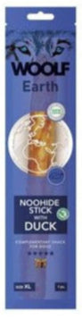 WOOLF pochoutka Earth NOOHIDE XL Stick with Duck 85g - XL tyčinky z kachního masa pro dlouhodobé žvýkání a zpevnění zubů.
