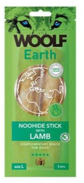 WOOLF pochoutka Earth NOOHIDE L Sticks with Lamb 85g - Pamlsek s jehněčím masem pro psy, který podporuje zdraví kloubů a srsti.