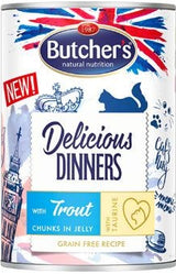Butchet's Cat Delicious rybí v želé 400 g – Krmivo pro kočky s rybím masem v želé, balení 400 g.