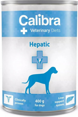 Calibra VD Dog konzerva Hepatic, 400 g, veterinární dieta pro psy s jaterními problémy.