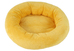Plyšový kulatý pelíšek Amélie 40cm žlutý A12