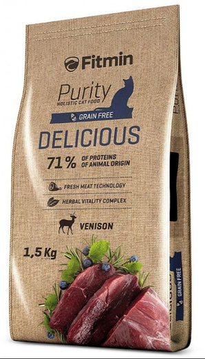 Granule Fitmin cat Purity Delicious s vysokým obsahem masa pro kočky, 1,5 kg.