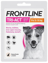 Frontline Tri-Act spot-on pro psy S (5-10 kg) 1x1ml – antiparazitární pipeta s repelentním účinkem proti blechám, klíšťatům a bodavému hmyzu.