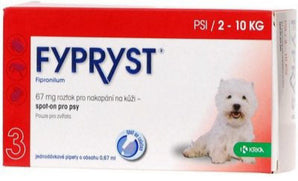 Fypryst Spot-on Dog S 0,67 ml – antiparazitární pipeta pro malé psy (2–10 kg) proti blechám, klíšťatům a všenkám. Dlouhodobá ochrana až 8 týdnů.