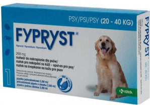 Fypryst Spot-on Dog L 2,68 ml – antiparazitární pipeta pro velké psy (20–40 kg) proti blechám, klíšťatům a všenkám. Dlouhodobá ochrana až 8 týdnů.