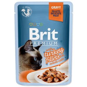 Brit Premium Cat Turkey Fillets in Gravy for Adult Cats 85 g – Filé z krůty v omáčce pro kočky Brit Premium, 85 g.