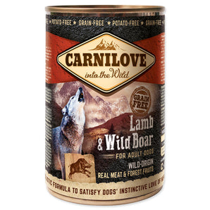 Carnilove Wild konz Meat Lamb & Wild Boar 400g – Konzerva pro psy s jehněčím a divokým prasetem, balení 400g