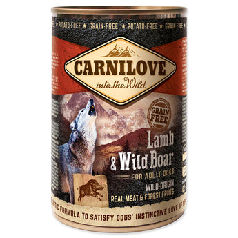 Carnilove Wild konz Meat Lamb & Wild Boar 400g – Konzerva pro psy s jehněčím a divokým prasetem, balení 400g