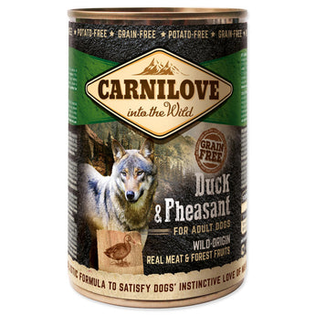 Carnilove Wild konz Meat Duck & Pheasant 400g – Konzerva pro psy s kachnou a bažantem, balení 400g