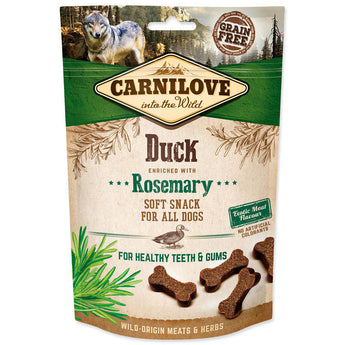 Carnilove Dog Semi Moist Snack Duck&Rosemary 200g - poloměkké pamlsky s kachnou a rozmarýnem, podpora trávení.