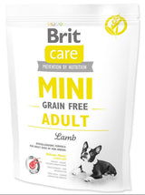 Brit Care Dog Mini Grain Free Adult Lamb 400g – Krmivo bez obilovin pro malé psy s jehněčím, balení 400 g.