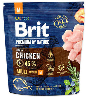 Brit Premium Dog by Nature Adult M 1kg - Výživné krmivo pro dospělé psy středních plemen.