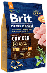 Brit Premium Dog by Nature Adult M 3kg - Krmivo pro dospělé psy středních plemen, bohaté na bílkoviny.