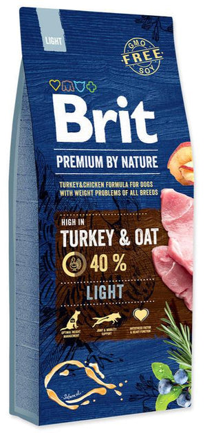 Brit Premium Dog by Nature Light 15kg - Krmivo pro psy s nadváhou, snižuje příjem kalorií a podporuje metabolismus.