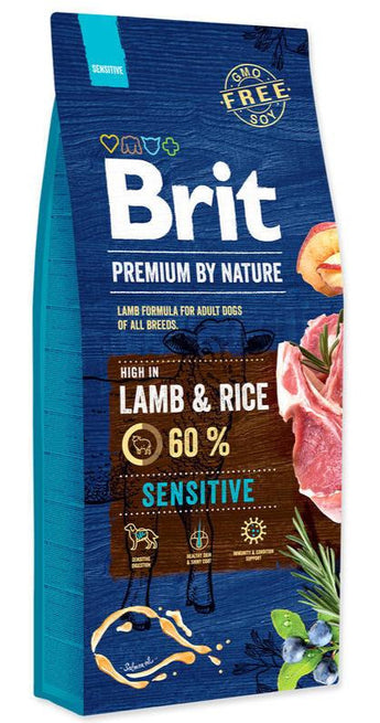 Brit Premium Dog by Nature Sensitive Lamb 15kg - Hypoalergenní krmivo pro psy s jehněčím masem.