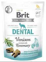 Brit Care Dog Functional Snack Dental Venison 150g - funkční pamlsek se zvěřinou, podpora dentální hygieny.