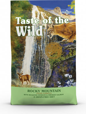 Taste of the Wild Rocky Mountain Feline 6,6 kg – Krmivo s pečeným masem zvěře a lososem pro kočky, balení 6,6 kg.