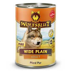 Konzerva Wolfsblut Dog Adult Wide Plain s koňským masem a dýní, 395 g.
