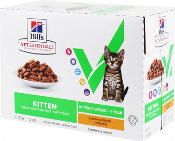 Hill's Vet Essentials Kitten Growth MB Chicken 12 x 85g – Kuřecí krmivo pro zdravý růst koťat, balení 12 x 85g.