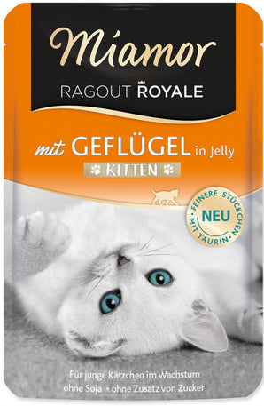 Miamor Ragout Junior Drůbeží 100 g – Ragú pro mladé kočky s drůbežím masem, balení 100g.