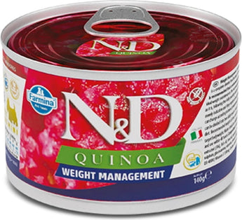 N&D DOG QUINOA Adult Weight Management Lamb & Broccoli Mini, 140 g, krmivo pro psy.