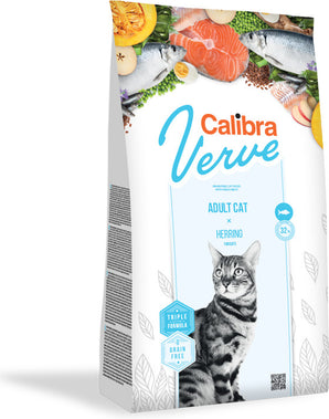 Calibra Verve Grain Free Adult Herring 3,5 kg - Grain free krmivo pro dospělé kočky s vysokým obsahem sleďů. Balení 3,5 kg.