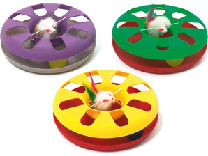 Hračka kočka Talíř plast oboustr. s míčkem 24cm