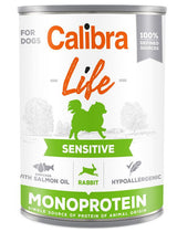 Calibra Dog Life konz. Sensitive Rabbit 400g – Konzerva pro citlivé psy s králíkem, balení 400 g.
