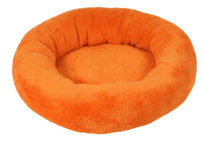 Plyšový kulatý pelíšek Amélie 40cm v oranžové barvě.