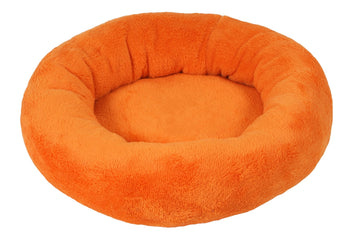 Plyšový kulatý pelíšek Amélie 40cm v oranžové barvě.