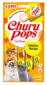 Inaba Churu Cat Pops Chicken 4 x 15g – Tekuté pamlsky pro kočky s kuřecím masem, balení 4 x 15g