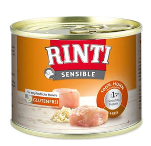 Rinti Dog Sensible konzerva kuře+rýže 185g - Konzerva pro psy s kuřetem a rýží pro snadné trávení.