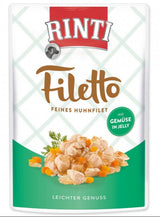 Rinti Dog Filetto kapsa kuře+zelenina v želé 100g - Kombinace kuřete a zeleniny v želé pro vyvážený obsah živin.