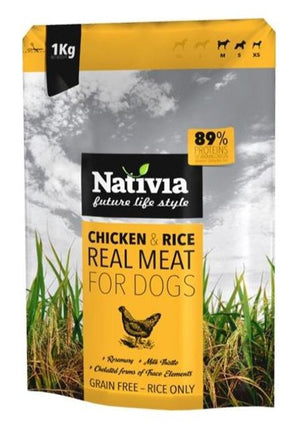 Krmivo pro psy Nativia Real Meat Chicken & Rice 1kg balení