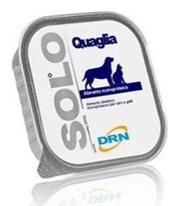SOLO Quaglia 100% (křepelka) vanička 300g - Křepelčí maso pro kočky a psy, podporuje imunitní systém a zdraví.