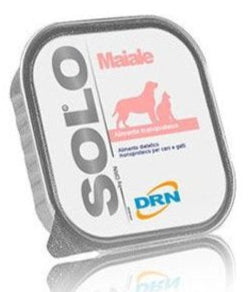 SOLO Maiale 100% (vepřové) vanička 100g - Vepřové maso jako výborný zdroj bílkovin pro kočky a psy, ideální pro každodenní stravu.