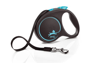 Vodítko FLEXI Black Design S, modrá, 5m, pro psy do 15kg.
