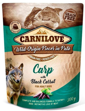 Carnilove Dog Pouch Paté Carp & Black Carrot 300g - paštika s kaprem a černou mrkví, zdravá výživa pro psy.