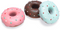 Hračka pes Donut latex 12cm mix barev - latexová hračka ve tvaru donutu, ideální pro hru a přetahování.