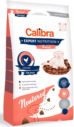 Calibra Dog EN Neutered Chicken 7kg – Krmivo pro kastrované psy s kuřecím, balení 7 kg.