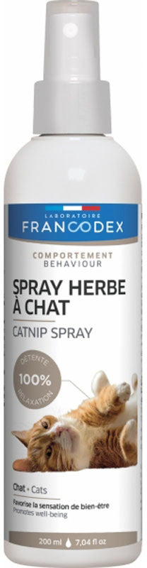 Francodex sprej stimulační Catnip kočka, kotě 200ml – Stimulační sprej s catnipem pro kočky a koťata, balení 200ml.